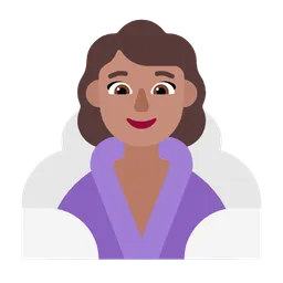 Woman in Steamy Room: Medium Skin Tone — Microsoft