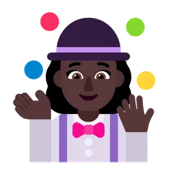 Woman Juggling: Dark Skin Tone — Microsoft