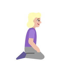 Woman Kneeling Facing Right: Medium-Light Skin Tone — Microsoft