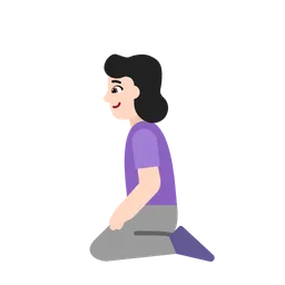Woman Kneeling: Light Skin Tone — Microsoft