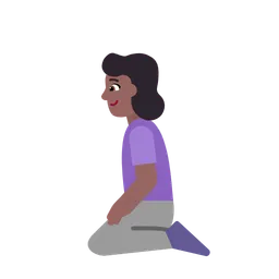 Woman Kneeling: Medium-Dark Skin Tone — Microsoft