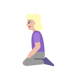 Woman Kneeling: Medium-Light Skin Tone — Microsoft