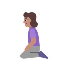 Woman Kneeling: Medium Skin Tone — Microsoft