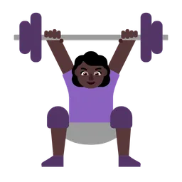 Woman Lifting Weights: Dark Skin Tone — Microsoft