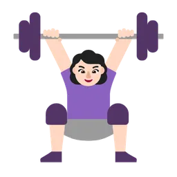 Woman Lifting Weights: Light Skin Tone — Microsoft
