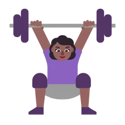Woman Lifting Weights: Medium-Dark Skin Tone — Microsoft