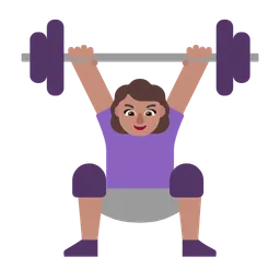 Woman Lifting Weights: Medium Skin Tone — Microsoft