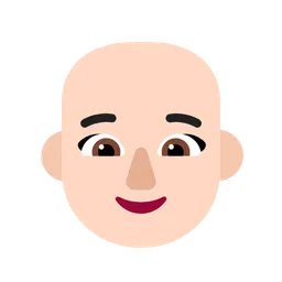 Woman: Light Skin Tone, Bald — Microsoft