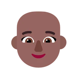 Woman: Medium-Dark Skin Tone, Bald — Microsoft