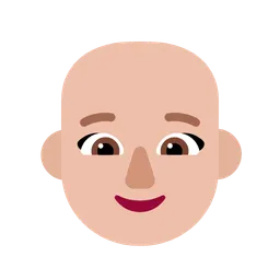 Woman: Medium-Light Skin Tone, Bald — Microsoft