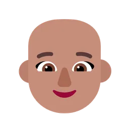 Woman: Medium Skin Tone, Bald — Microsoft