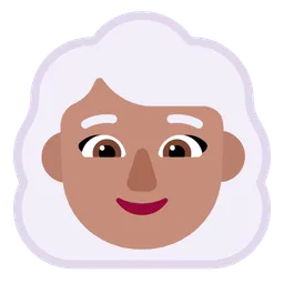 Woman: Medium Skin Tone, White Hair — Microsoft