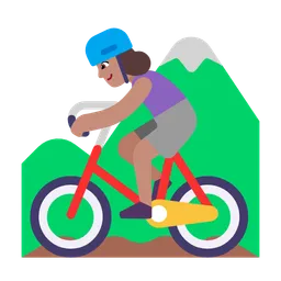 Woman Mountain Biking: Medium Skin Tone — Microsoft