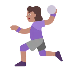 Woman Playing Handball: Medium Skin Tone — Microsoft
