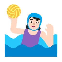 Woman Playing Water Polo: Light Skin Tone — Microsoft