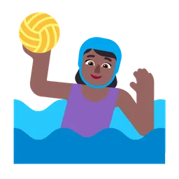 Woman Playing Water Polo: Medium-Dark Skin Tone — Microsoft