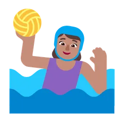 Woman Playing Water Polo: Medium Skin Tone — Microsoft
