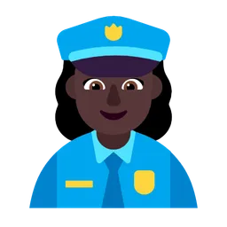 Woman Police Officer: Dark Skin Tone — Microsoft