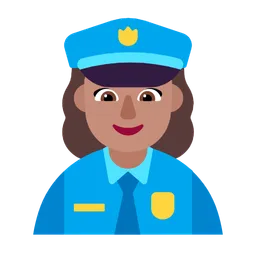 Woman Police Officer: Medium Skin Tone — Microsoft