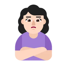 Woman Pouting: Light Skin Tone — Microsoft