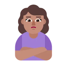 Woman Pouting: Medium Skin Tone — Microsoft