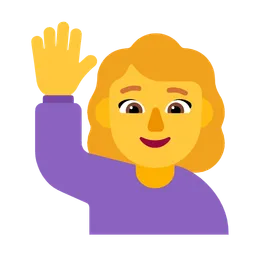 손을 들어 올리는 여성 — Microsoft