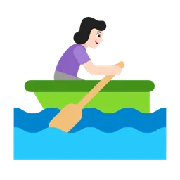 Woman Rowing Boat: Light Skin Tone — Microsoft