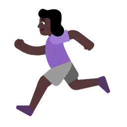 Woman Running: Dark Skin Tone — Microsoft
