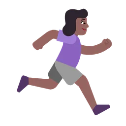 Woman Running Facing Right: Medium-Dark Skin Tone — Microsoft