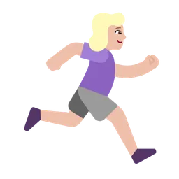 Woman Running Facing Right: Medium-Light Skin Tone — Microsoft
