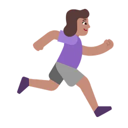 Woman Running Facing Right: Medium Skin Tone — Microsoft