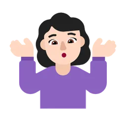 Woman Shrugging: Light Skin Tone — Microsoft