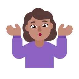 Woman Shrugging: Medium Skin Tone — Microsoft
