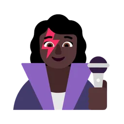 Woman Singer: Dark Skin Tone — Microsoft