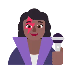 Woman Singer: Medium-Dark Skin Tone — Microsoft