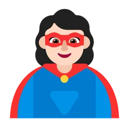 Woman Superhero: Light Skin Tone — Microsoft
