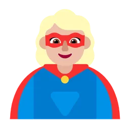 Woman Superhero: Medium-Light Skin Tone — Microsoft