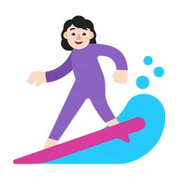 Woman Surfing: Light Skin Tone — Microsoft