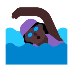Woman Swimming: Dark Skin Tone — Microsoft