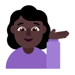 Woman Tipping Hand: Dark Skin Tone — Microsoft