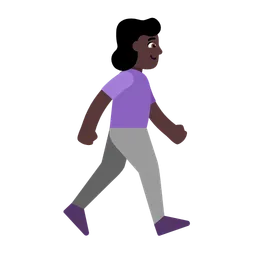 Woman Walking Facing Right: Dark Skin Tone — Microsoft