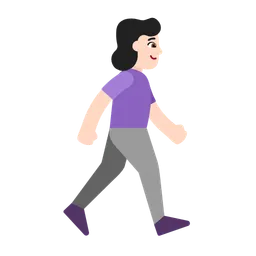 Woman Walking Facing Right: Light Skin Tone — Microsoft