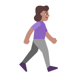 Woman Walking Facing Right: Medium Skin Tone — Microsoft