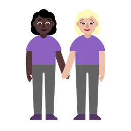 Women Holding Hands: Dark Skin Tone, Medium-Light Skin Tone — Microsoft