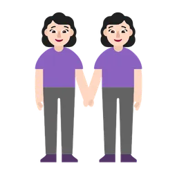 Women Holding Hands: Light Skin Tone — Microsoft