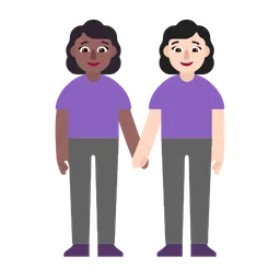Women Holding Hands: Medium-Dark Skin Tone, Light Skin Tone — Microsoft