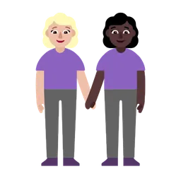 Women Holding Hands: Medium-Light Skin Tone, Dark Skin Tone — Microsoft