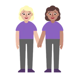 Women Holding Hands: Medium-Light Skin Tone, Medium Skin Tone — Microsoft