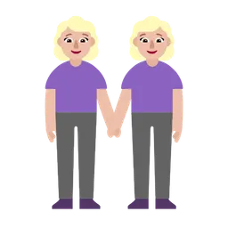 Women Holding Hands: Medium-Light Skin Tone — Microsoft