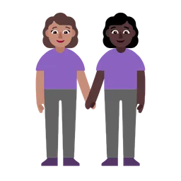 Women Holding Hands: Medium Skin Tone, Dark Skin Tone — Microsoft